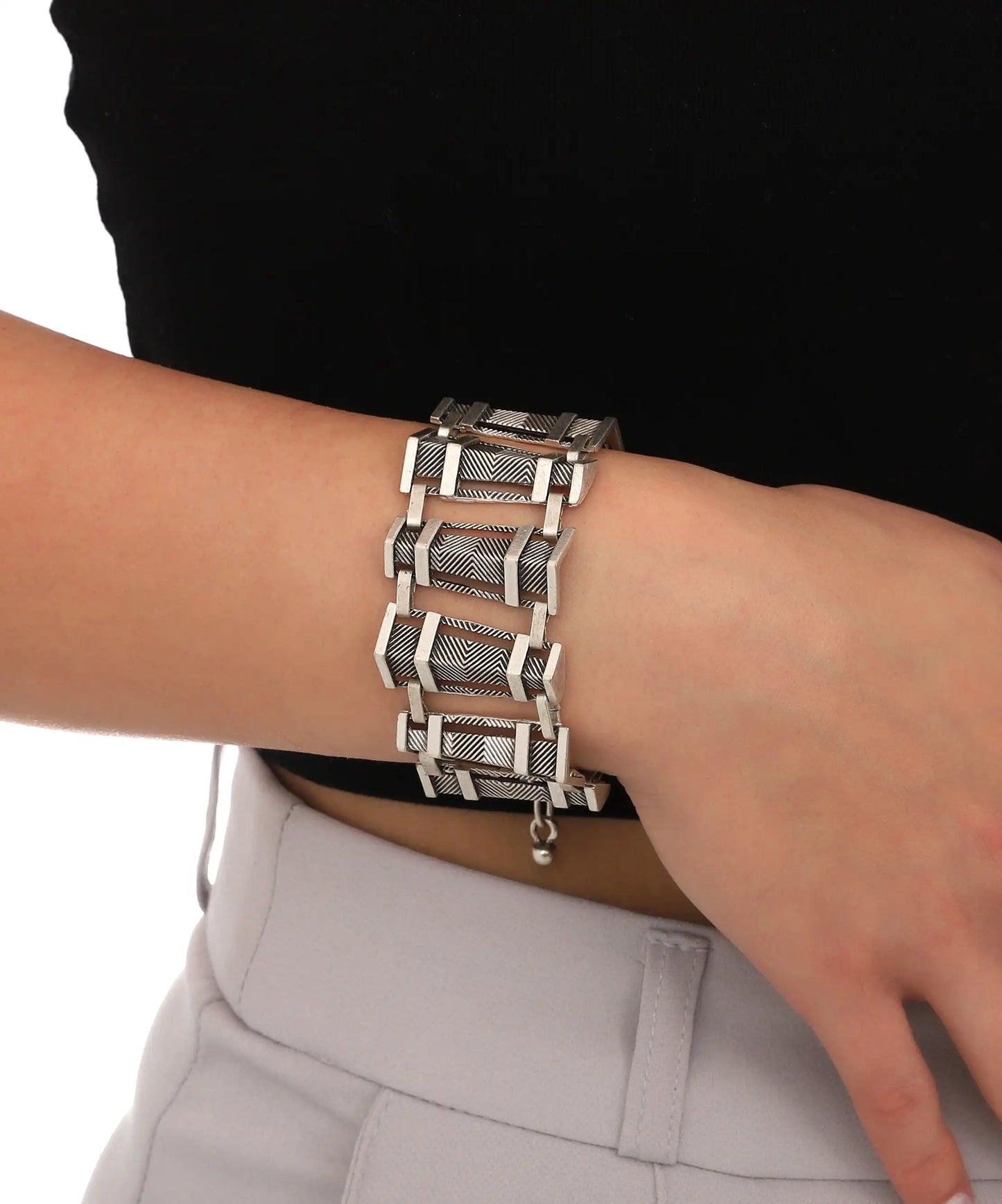Silver Plated Textured Bracelet