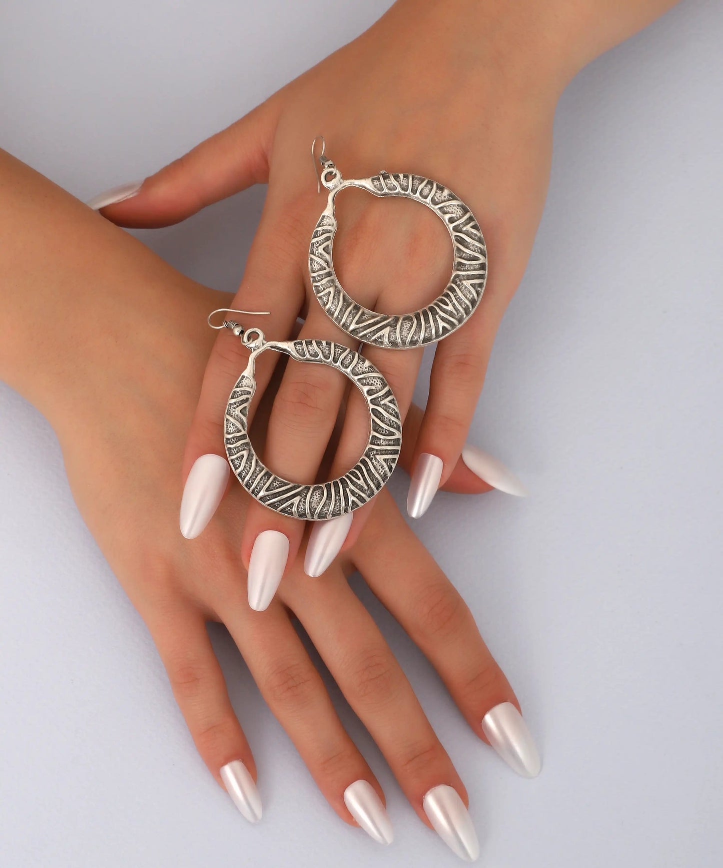 Silver Plated Circle Boho Earrings