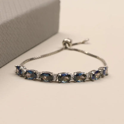 Silver Colorful Stone Bracelet