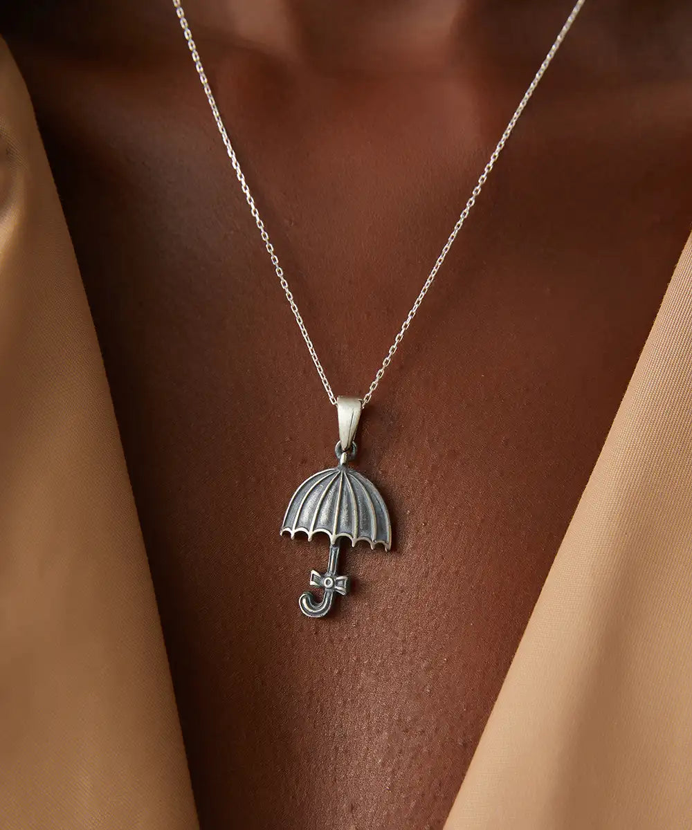 Silver Umbrella Necklace