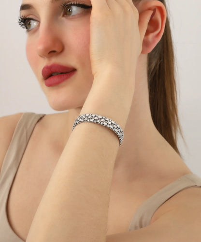 Silver Plated Women Cuff Bracelet