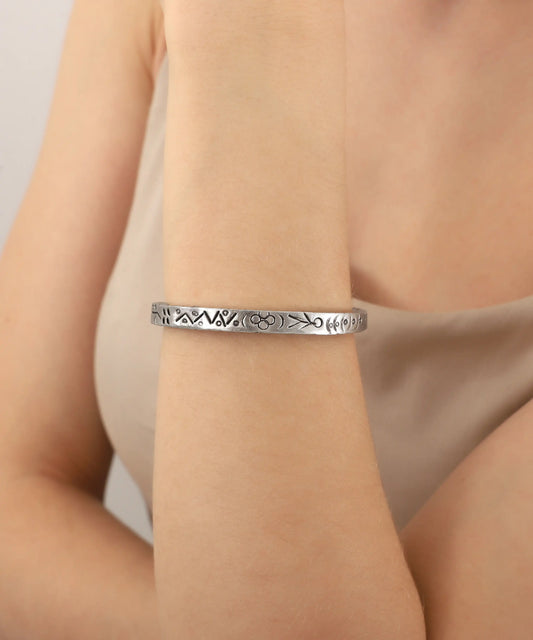 Silver Plated Women Cuff Bracelet