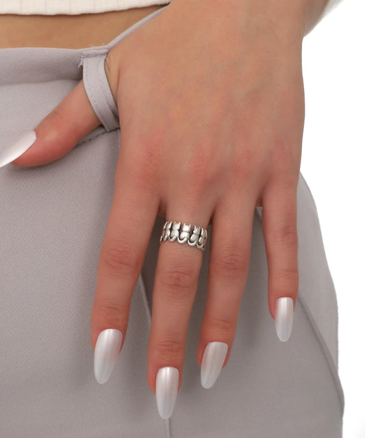 Silver Plated Cat Ring
