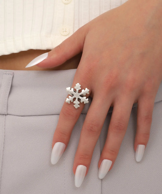 Silver Plated Snowflake Ring