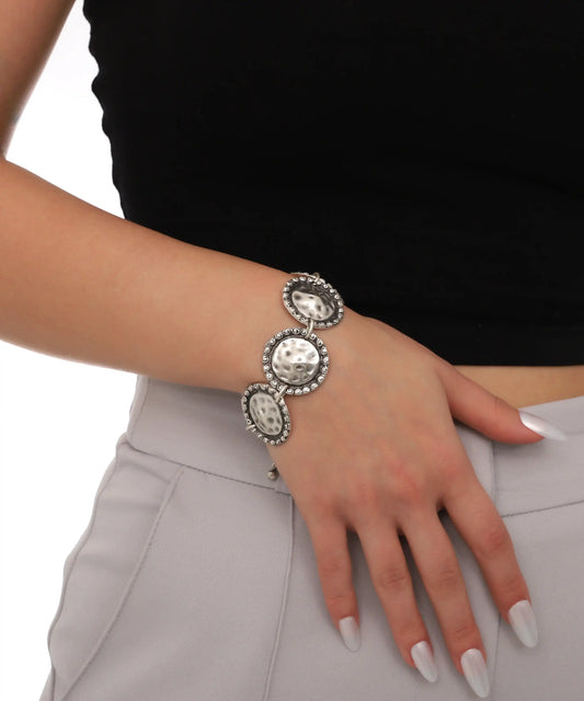 Silver Plated Textured Bracelet
