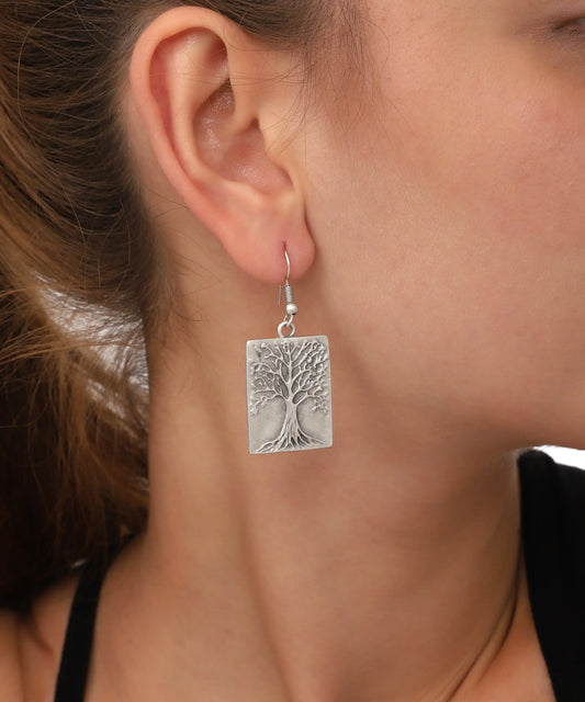 Silver Plated Life of Tree Earrings