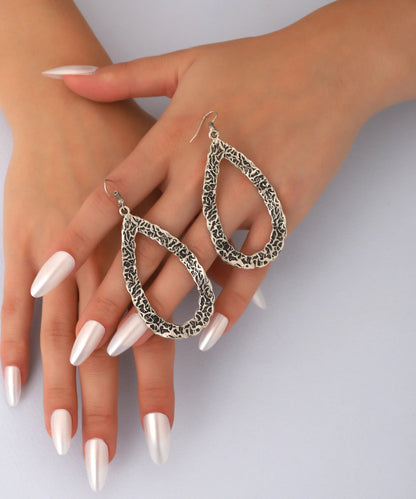 Silver Plated Drop Boho Earrings