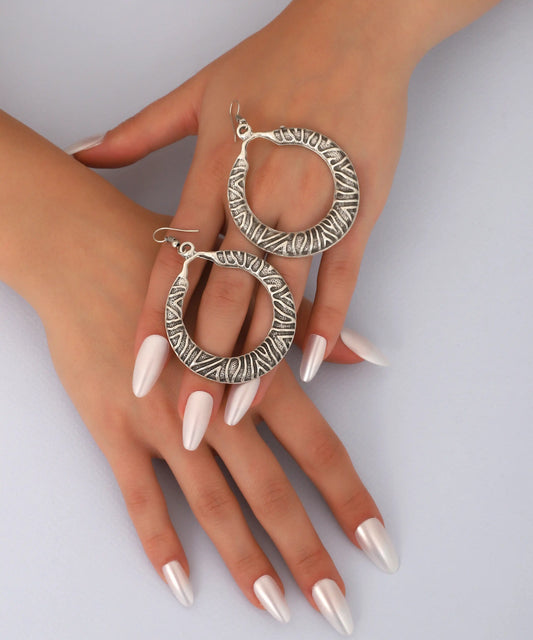 Silver Plated Circle Boho Earrings