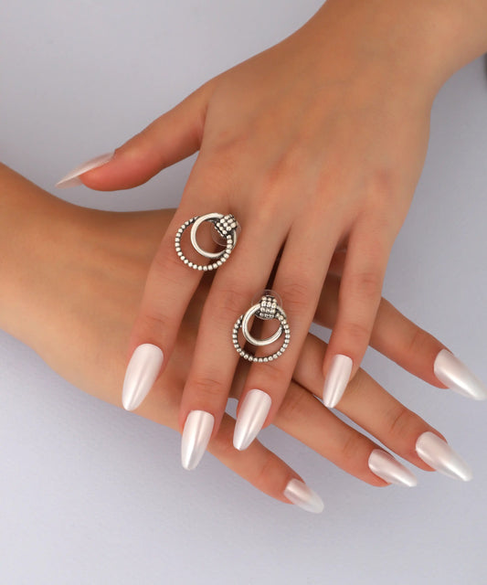 Silver Plated Textured Stud Earrings