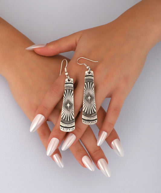 Silver Plated Textured Earrings