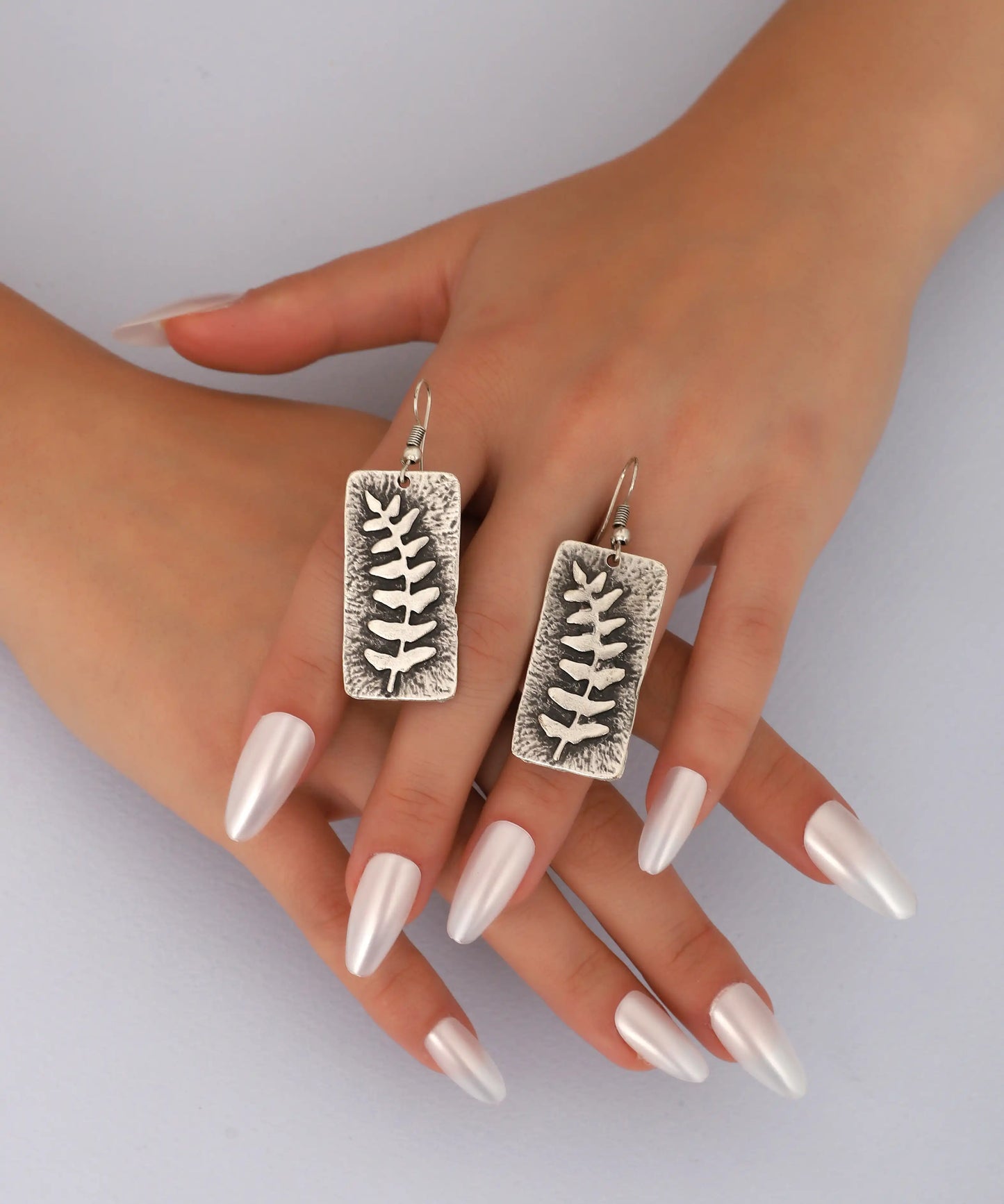 Silver Plated Textured Earrings