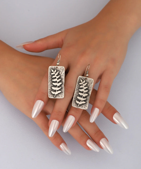 Silver Plated Textured Earrings