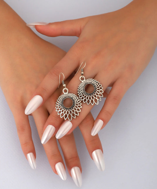 Silver Plated Lotus Earrings