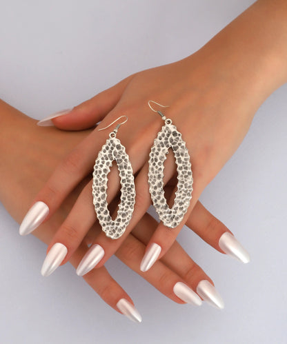 Silver Plated Textured Earrings