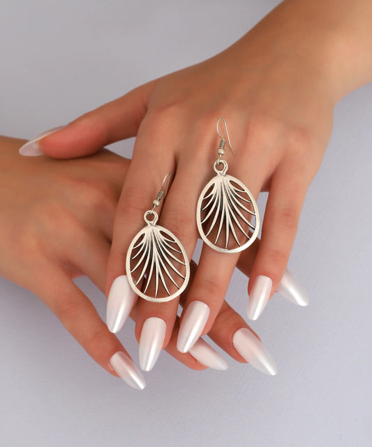 Silver Plated Textured Earrings